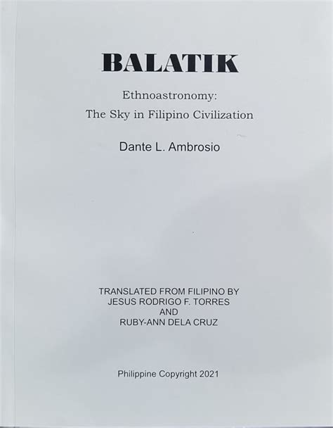 Dr. Jesus Rodrigo F. Torres Translates English Version of Balatik.